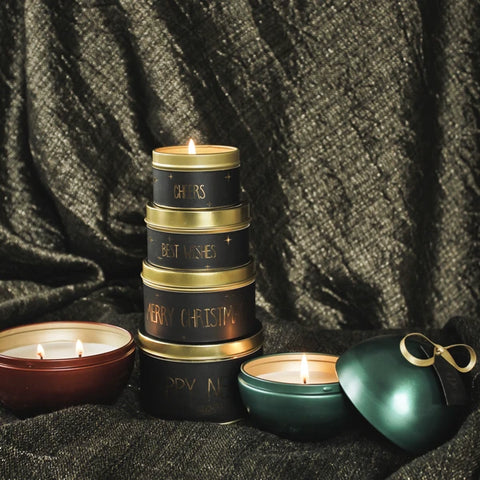 4 kaarsen in luxe giftbox zwart