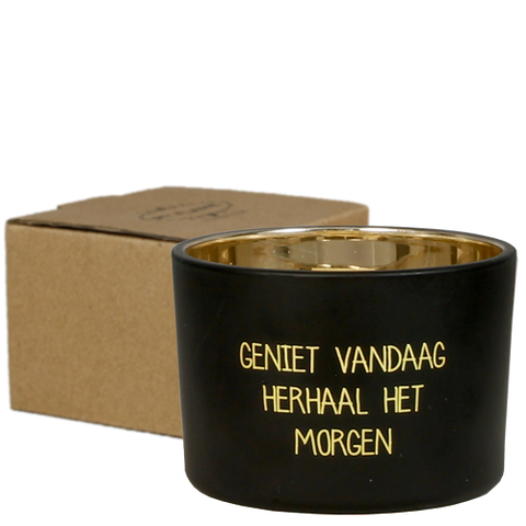 Sojakaars geniet vandaag herhaal het morgen