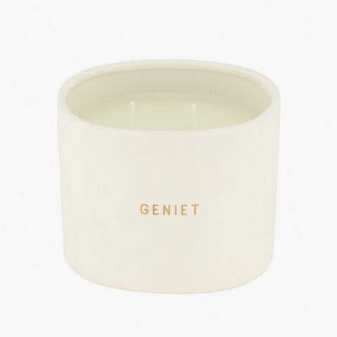 Keramieken luxe geurkaars jasmijn geniet