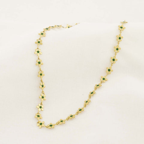 Ketting met bloemen donkergroen