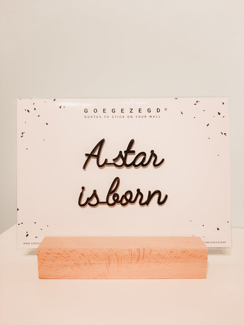Muursticker a5 zwart: A star is born