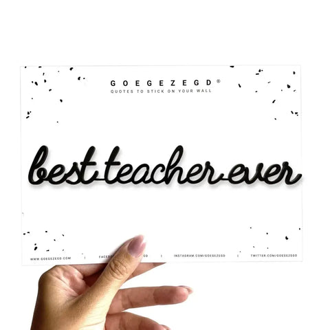 Muursticker a5 zwart: best teacher ever