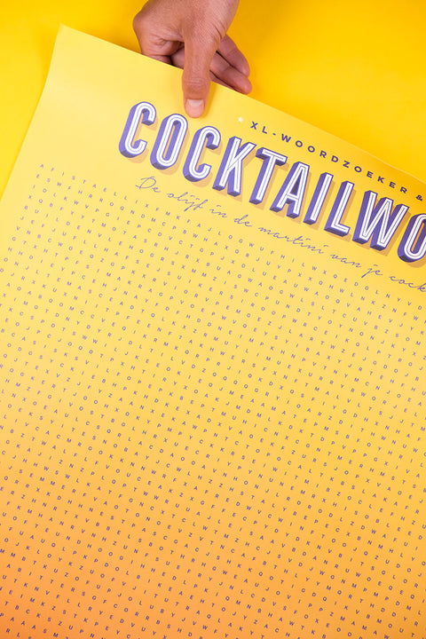 XL spelposter - cocktailwoordzoeker