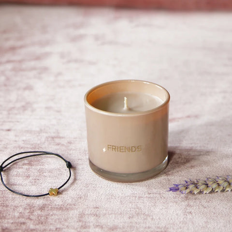 Geurkaars met wens en armband - Friends