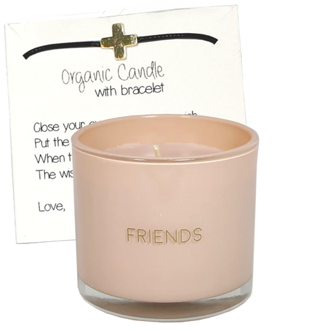 Geurkaars met wens en armband - Friends