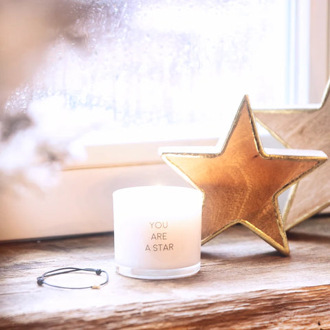 Geurkaars met wens en armband - You are a star