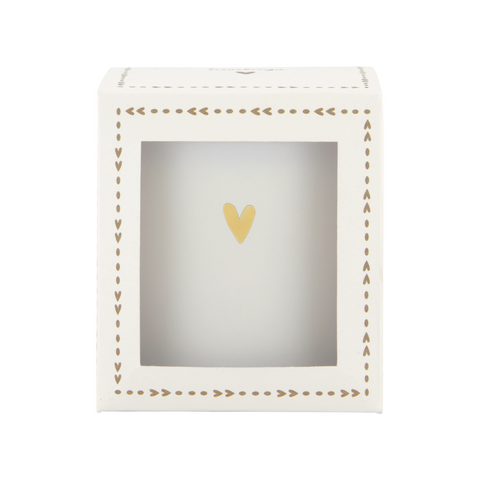 Geurkaars in doosje lievelings hartje wit/ goud