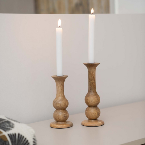 Houten kandelaar L naturel