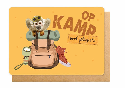 Op kamp, veel plezier! Aapje
