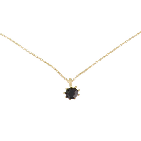 Ketting met zwart steentje goud