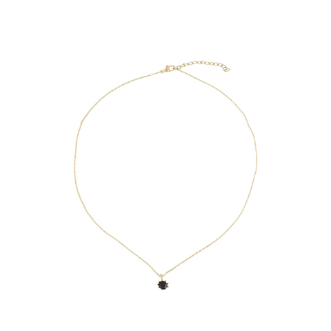 Ketting met zwart steentje goud