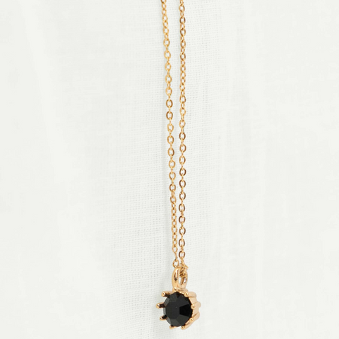 Ketting met zwart steentje goud