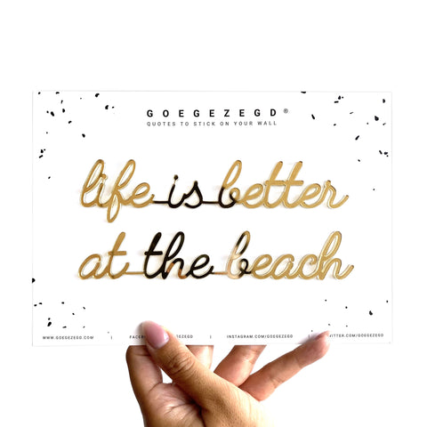 Muursticker a5 zwart: life is better at the beach