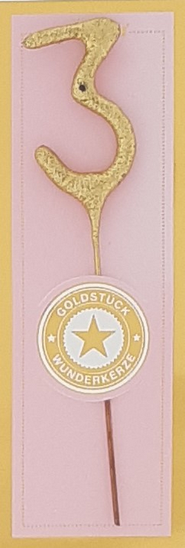 Wondercandle mini goud nr 3