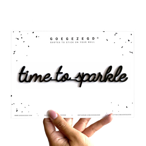 Muursticker a5 zwart: time to sparkle