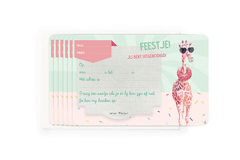 Uitnodiging candy giraf 5st