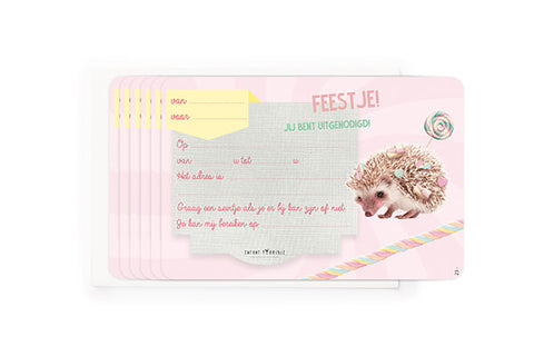 Uitnodiging candy egel 5st