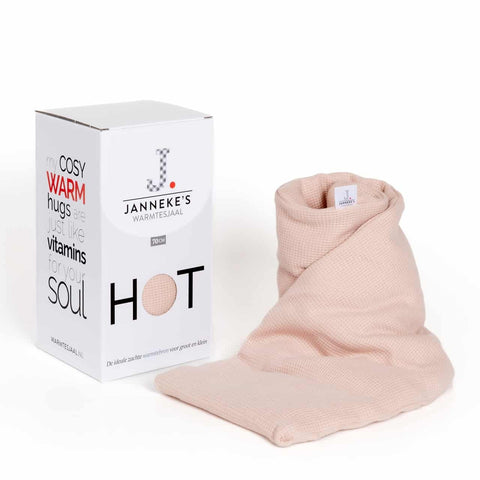 Warmtesjaal wafelstof nude roze