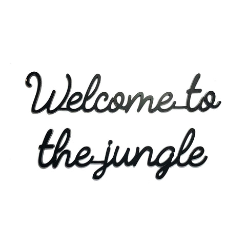Muursticker a5 zwart: welcome to the jungle