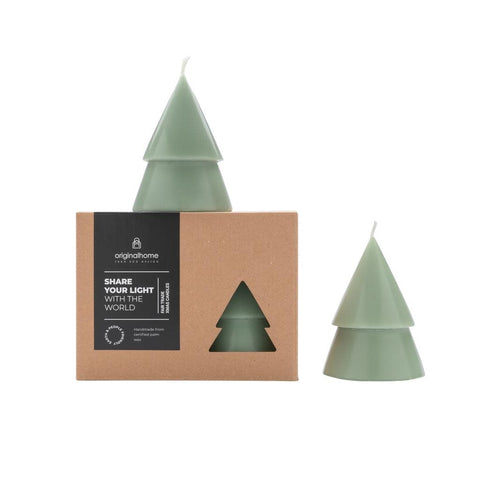 X-mas tree kaars groen M set van 2