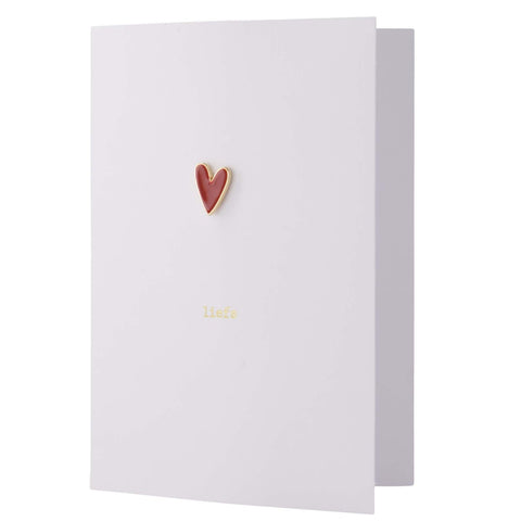 Wenskaart met broche liefs