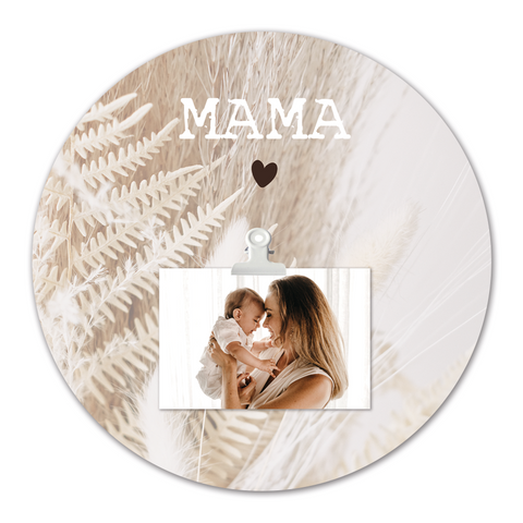 Rond fotobord mama met clip