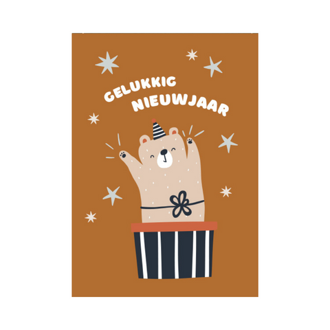 Nieuwjaarsbrief gelukkig nieuwjaar (beertje)