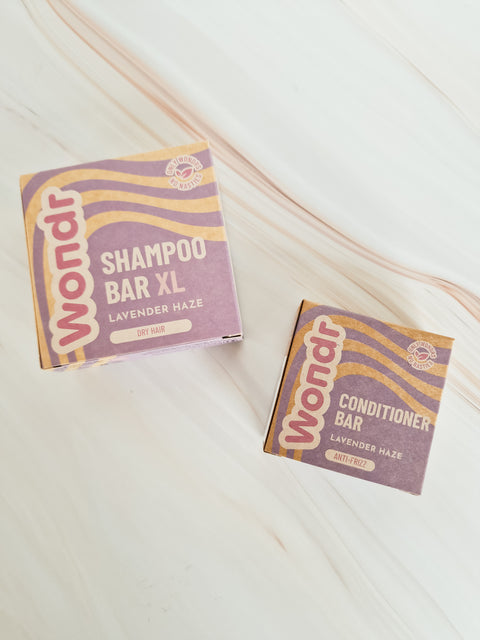Set shampoo en conditioner bar purple healing