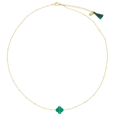Ketting met bloem donkergroen