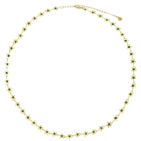 Ketting met bloemen donkergroen
