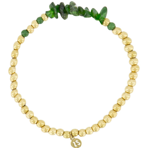 Kralenarmband met glassteen donkergroen