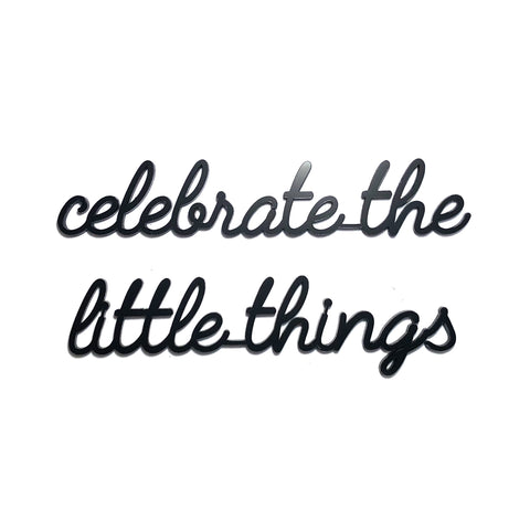 Muursticker a5 zwart: celebrate the little things