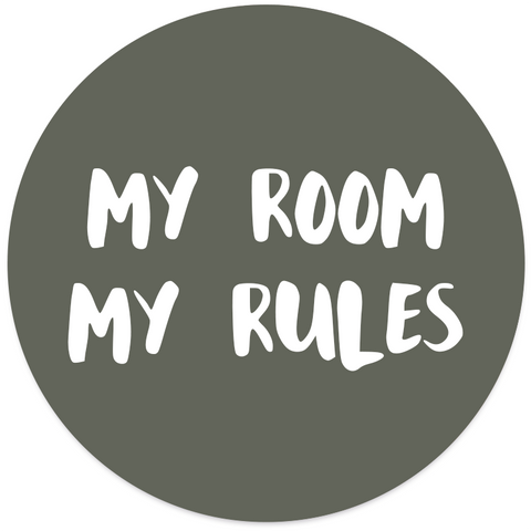 Muurcirkel My room my rules 20cm