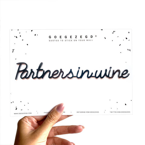 Muursticker a5 zwart: Partners in wine
