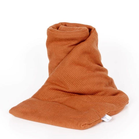 Warmtesjaal wafelstof fijn cognac