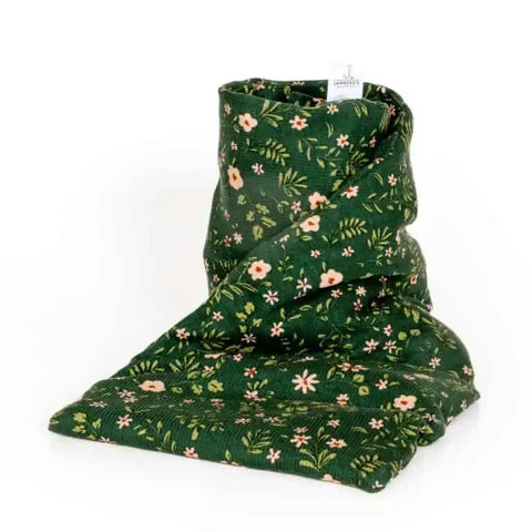 Warmtesjaal rib green flower (limited edition)