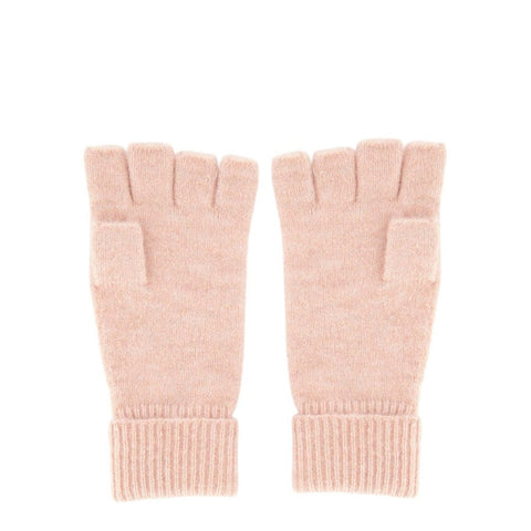 Gebreide handschoenen zonder vingers oudroze