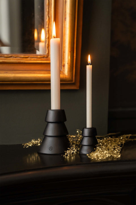 Houten kandelaar kerstboom S zwart